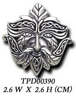 Green Man Silver Pendant TPD390 - Jewelry